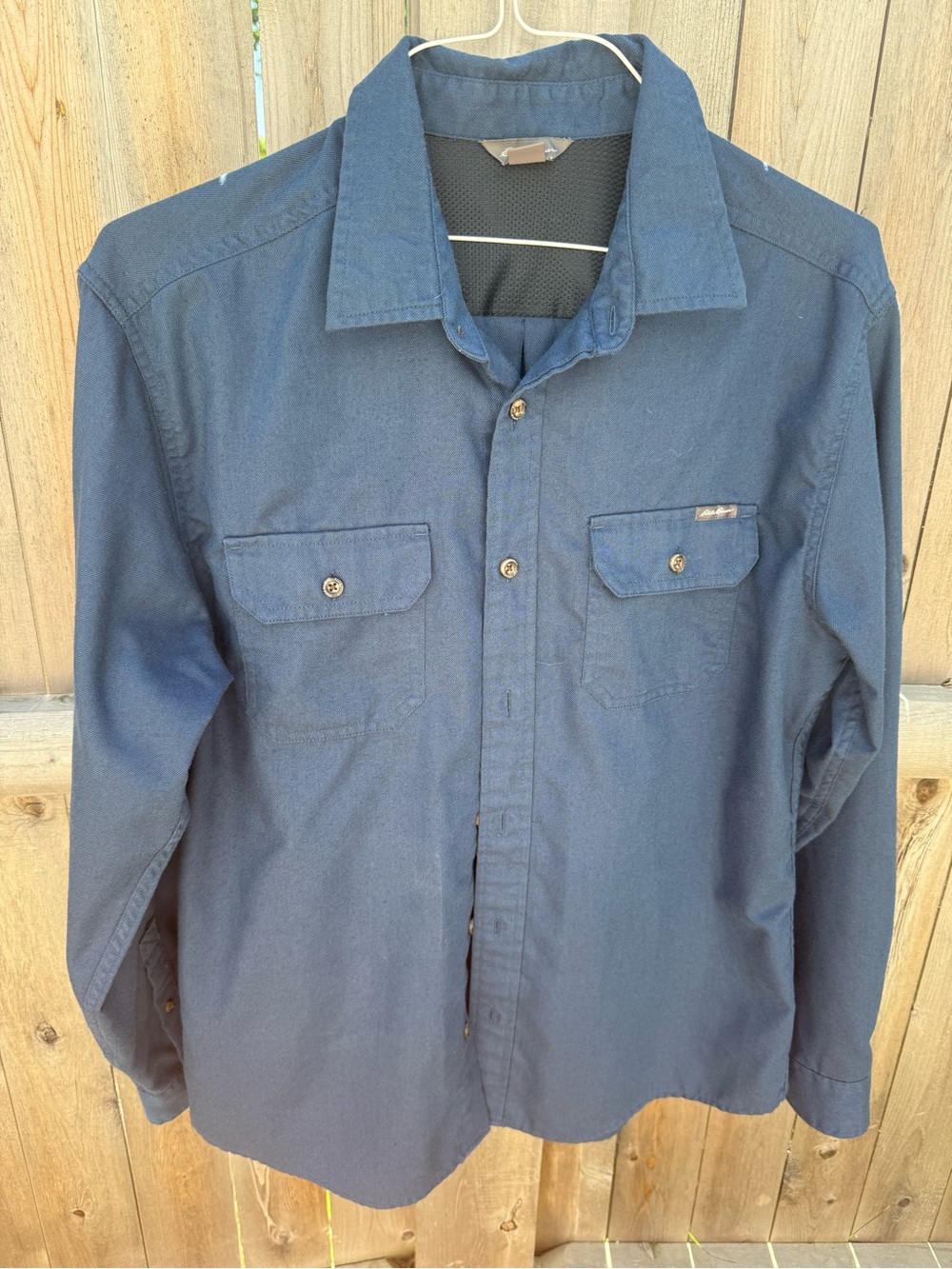 Eddie Bauer Navy Blue Casual Button-Down Shirt